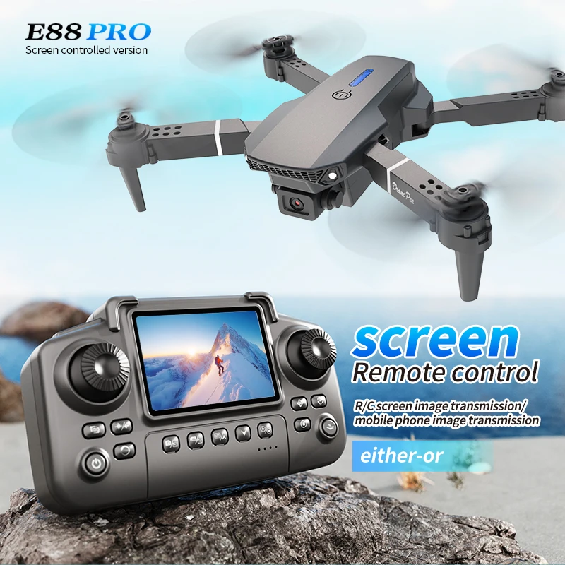 Drone Kit Professional - Dron Profesional E88 PRO con Pantalla,